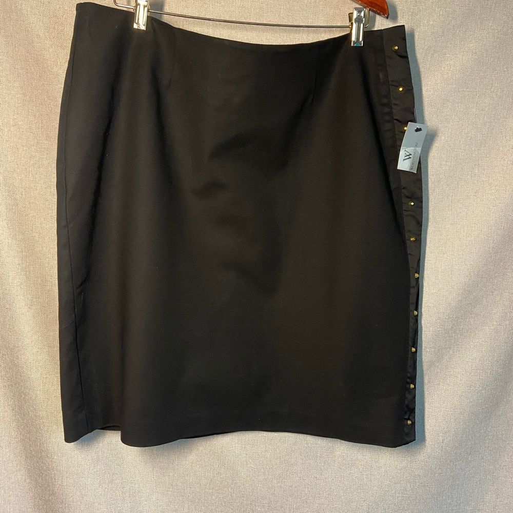 Worthington Size 18 Skirt Black Studded Lined Modest
